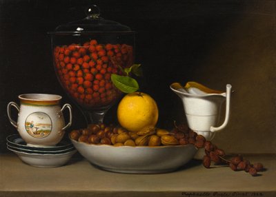 静物 - イチゴ、ナッツなど、1822年。 作： Raphaelle Peale