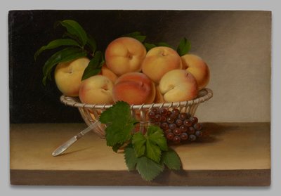 静物：桃のバスケット 作： Raphaelle Peale