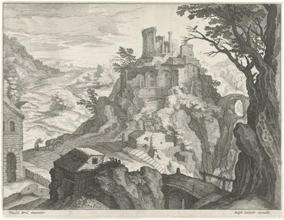 チボリのヴェスタ神殿のある風景 作： Raphaël Sadeler (I) (attributed to)