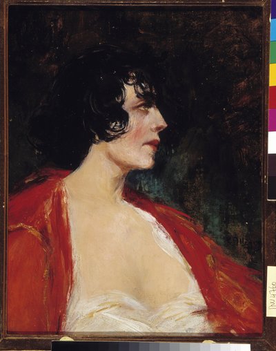 赤いブラウスを着た女性の肖像 レイモンド・アレグレ (1857-1933) 作 20 世紀 作： Raymond Allegre