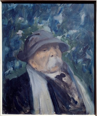 ジョルジュ・クレマンソー (1841-1929) 政治家の肖像。 Raymond Woog (1875-1949) の絵画、20 世紀。 木に油彩。 薄暗い: 0.45 x 0.38m。 パリ、カルナヴァレ美術館。 気をつけろ！ この作品の使用は、第三者の承認要求または追加の対象となる場合があります 作： Raymond Woog