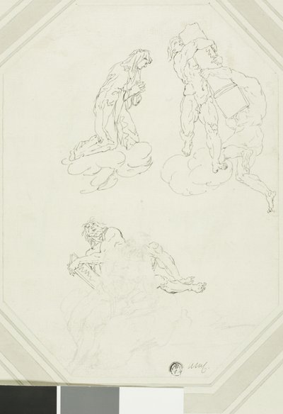 祈る聖母と雲の中の人物 作： Raymond de Lafage