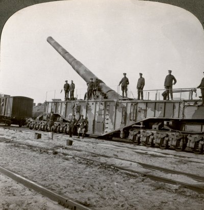 ヒンデンブルク線、第一次世界大戦、フランス、1917-1918を粉砕した16インチの鉄砲。 作： Realistic Travels Publishers