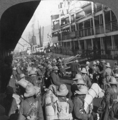 アフリカ人の息子、イギリスに向けて航海、航空隊、輸送、第一次世界大戦、c1914-c1918 作： Realistic Travels Publishers
