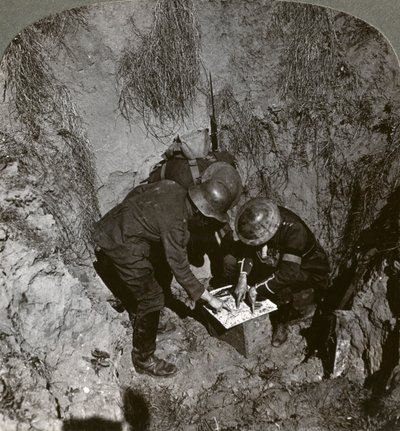 捕虜、第一次世界大戦、1914-1918に情報を提供するドイツの囚人を捕らえた。 作： Realistic Travels Publishers