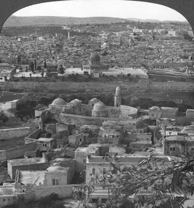 トルコ、パレスチナ、第一次世界大戦、c1917-1918から救出された聖なる都市エルサレム 作： Realistic Travels Publishers