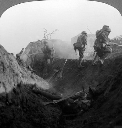 ヒンデンブルク線の塹壕戦、フランスのベリコート、第一次世界大戦、1917年〜1918年。 作： Realistic Travels Publishers