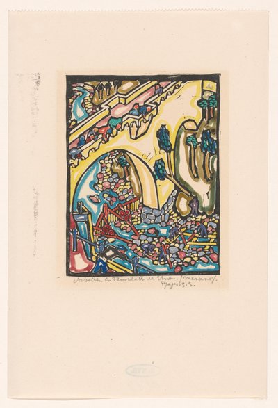 アディジェ川の川床での作業 (オブジェクトの原題) 作： Reijer Stolk (signed by artist)