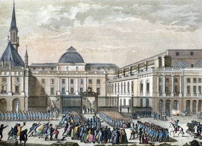 パリ議会でのベイリー1794-1804年（エングレーヴィング） 作： Reiner Vinkeles