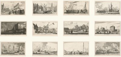 Verscheÿde Ships and Gesichten van Amstelredam (さまざまな船とアムステルダムの景色): パート III 作： Reinier Nooms, called Zeeman