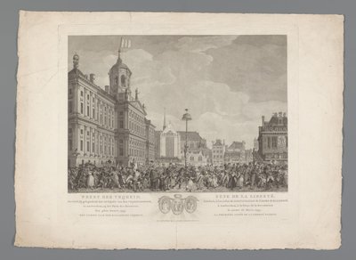 1795 年 3 月 4 日、アムステルダムのダム広場での自由の饗宴 1795 年 3 月 4 日、アムステルダムの革命広場で、フリーダム ツリーの奉献の際に祝われた自由の饗宴。 バタヴィアの自由の最初の年 / Fête de la L 作： Reinier Vinkeles (I)