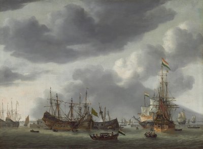 アムステルダム ハーバー シーン、c。 16541655。 作： Reinier Zeeman