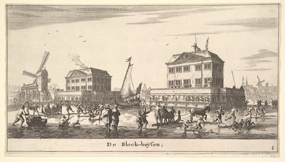 17世紀のアムステルダムのブロックハウスの冬景色。 作： Reinier Zeeman