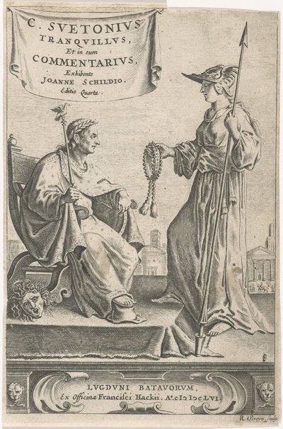 座席に皇帝がいる台座 タイトル ページ: J.シルト、[オペラ]、1656 年 作： Reinier van Persijn