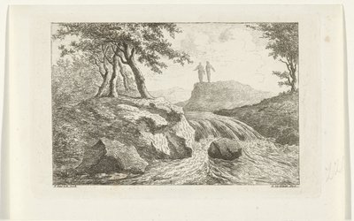 滝のある風景 作： Reinierus Albertus Ludovicus baron van Isendoorn à Blois