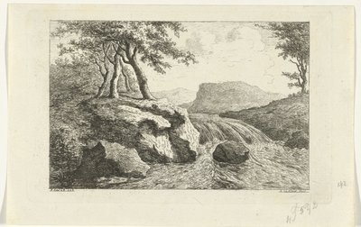 滝のある風景 作： Reinierus Albertus Ludovicus baron van Isendoorn à Blois