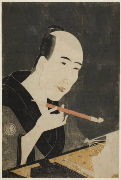 京橋の巨匠・山東京伝の肖像（江戸花京橋名取） 作： Rekisentei Eiri