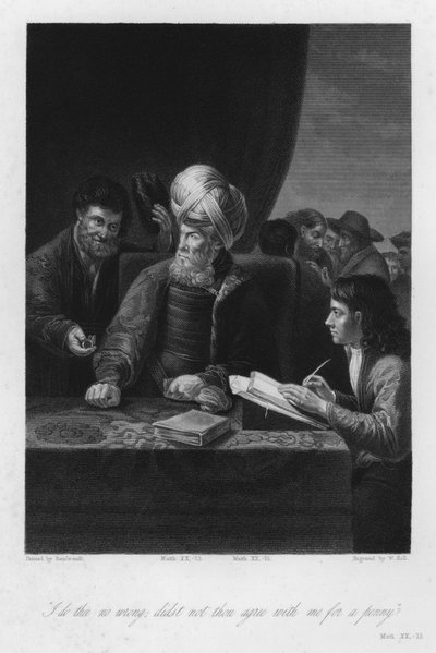 葡萄畑の主、マタイXX 作： Rembrandt Harmensz. van Rijn (after)