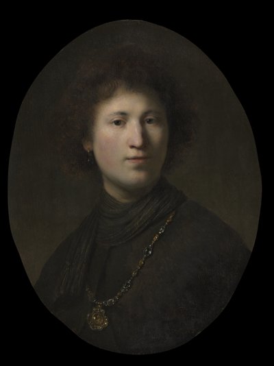 鎖を持った青年、1630年頃（木の油） 作： Rembrandt van Rijn