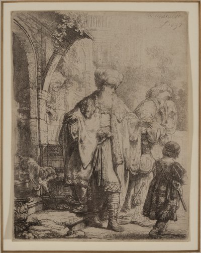 アブラハムがハガルとイシュマエルを追い出す 作： Rembrandt van Rijn