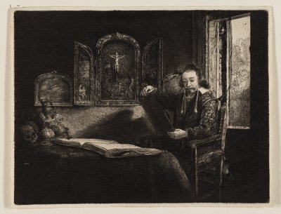 アブラハム・フランセン、アポセカリー、1657年頃（紙に黒でエッチングとドライポイント） 作： Rembrandt Harmensz. van Rijn