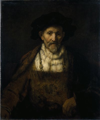 派手な衣装を着た老人（油彩・キャンバス 作： Rembrandt Harmensz. van Rijn