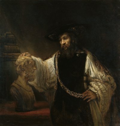 ホーマーの胸像を持つアリストテレス（紀元前384-322年） 作： Rembrandt van Rijn