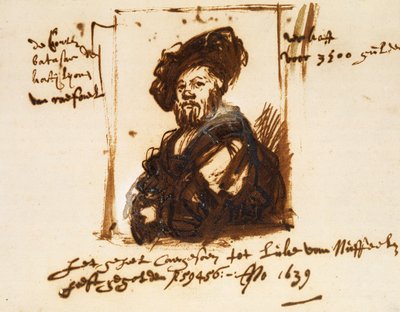 バルダッサーレ・カスティリオーネ 肖像画からのスケッチ 作： Rembrandt Harmensz. van Rijn