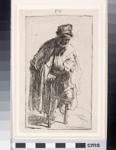 木製の脚を持つ乞食、1630年頃（エッチング） 作： Rembrandt van Rijn