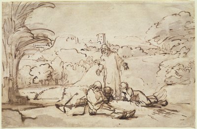 使徒たちを眠らせているキリスト、1654年頃 作： Rembrandt van Rijn