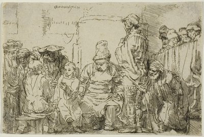 座って医師と論争するキリスト 作： Rembrandt Harmensz. van Rijn