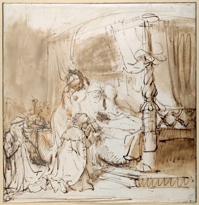 ダビデのソロモンへの告発（ペン＆インク、ウォッシュ、紙 作： Rembrandt Harmensz. van Rijn