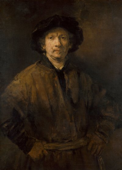 「大きな自画像 レンブラント・ファン・レイン（1606-1669）の絵画 1652年 ヴィエンヌ美術史博物館 作： Rembrandt van Rijn