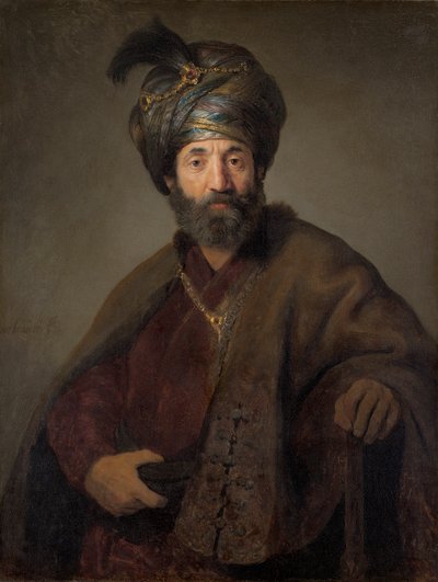 オリエンタル衣装の男、1635年頃（帆布に油彩） 作： Rembrandt van Rijn