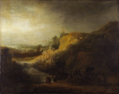 「宦官の洗礼のある風景」 レンブラント・ファン・ライン (1606-1669) 画 1640年 ハノーファー国立博物館 作： Rembrandt Harmensz. van Rijn