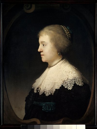 女性(サスキア？)の肖像 ハーメンス・ファン・レインの絵画 このレンブラント(1606-1669)の作品 1632年 パリ、ジャックマール美術館 アンドレ 作： Rembrandt van Rijn