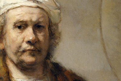 レンブラント - 自画像 (詳細) 作： Rembrandt Harmensz. van Rijn