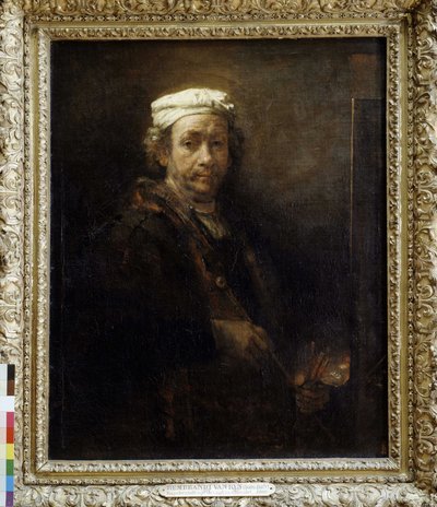 イーゼルの前で年を重ねるレンブラント（1660年）。 作： Rembrandt van Rijn