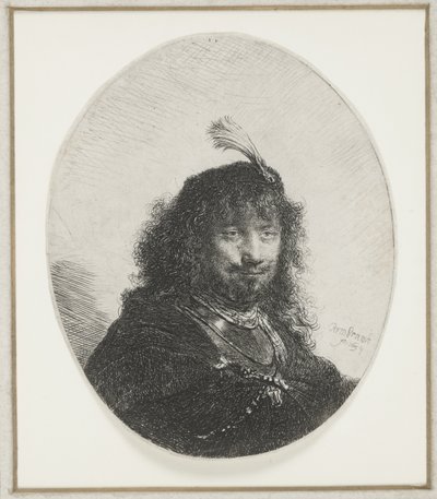 プレンデッドキャップ付きレンブラント、1634年 作： Rembrandt van Rijn