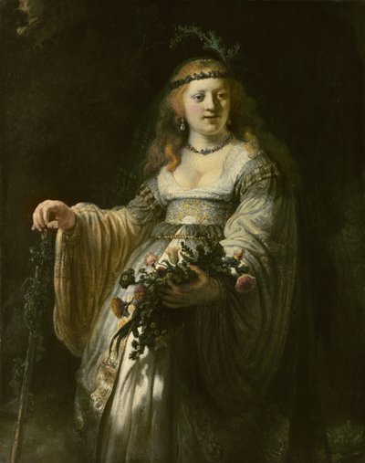 アルカディアの衣装を着たサスキア・ファン・ウイレンブルク 作： Rembrandt van Rijn