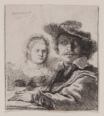 サスキアとの自画像 作： Rembrandt van Rijn