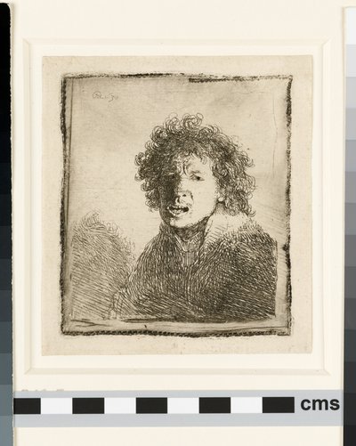 自画像口を開けて 作： Rembrandt van Rijn