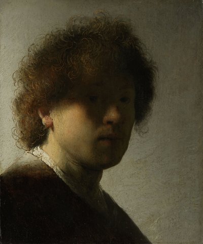 若い男としての自画像、1628年頃（パネルに油彩） 作： Rembrandt van Rijn