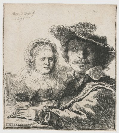 サスキアとの自画像 作： Rembrandt Harmensz. van Rijn