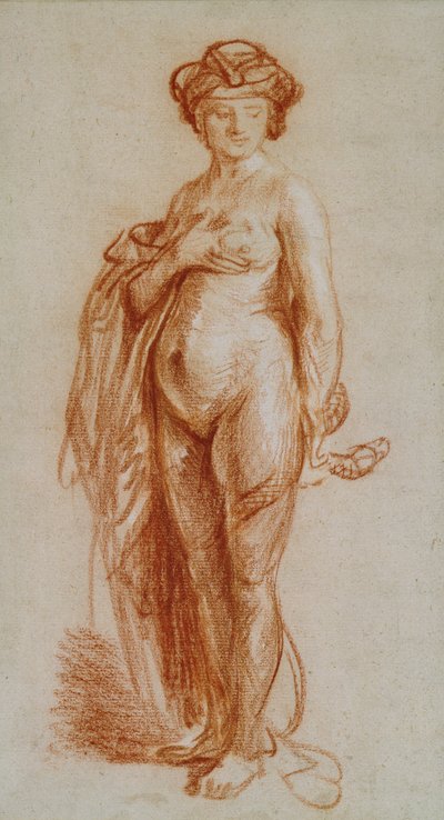 クレオパトラとしてのヌード女性の研究 作： Rembrandt van Rijn