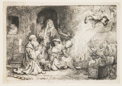 トビアスの家族から旅立つ天使 作： Rembrandt van Rijn