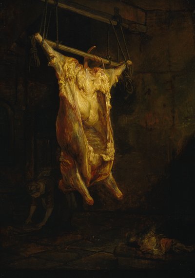 牛の死骸、1630年代後半、油彩、パネル 作： Rembrandt Harmensz. van Rijn