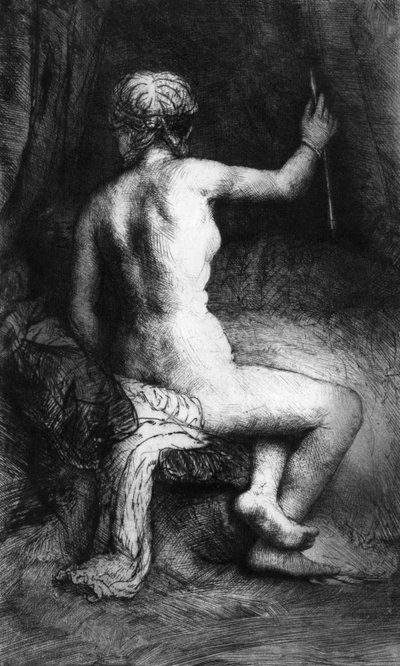矢を持つ女 作： Rembrandt van Rijn