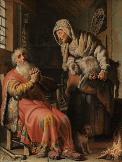 トビットとアンナと子供 作： Rembrandt van Rijn