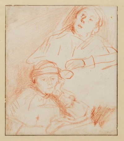 サスキアの2つの研究、1636年〜1637年頃 作： Rembrandt van Rijn